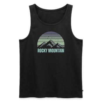 Rocky Mountain - Männer Premium Bio Tank Top - Schwarz - Vorne - AI Model Male 178 light (178cm)