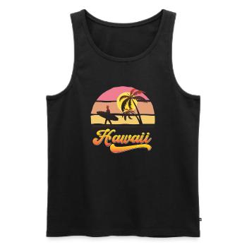 Hawaii Surf Beach Design - Men's Premium Organic Tank Top - black - Front - AI Model Male 178 light (178cm)