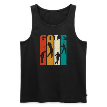 Golf Sport Design - Männer Premium Bio Tank Top - Schwarz - Vorne - Michal (187cm)