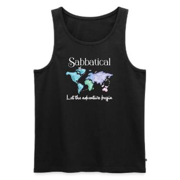 Sabbatical Gift Idea, Gift for Sabbatical - Men's Premium Organic Tank Top - black - Front - AI Model Male 178 light (178cm)