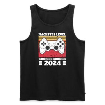 Nächste Level Großer Bruder 2024 - Männer Premium Bio Tank Top - Schwarz - Vorne - Michal (187cm)