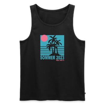 Sommer 2023 das war´s - Männer Premium Bio Tank Top - Schwarz - Vorne - Michal (187cm)