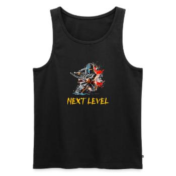 Ninja Next level - Men's Premium Organic Tank Top - black - Front - AI Model Male 178 light (178cm)