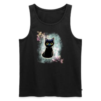 Cat Daddy Cat Maman Chat Amis - Débardeur bio Premium Homme - noir - Devant - AI Model Male 178 light (178cm)