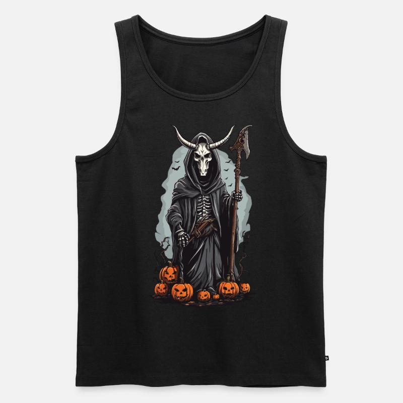 Sensenmann Halloween Dämonischer Druide Design - Männer Premium Bio Tank Top - Schwarz