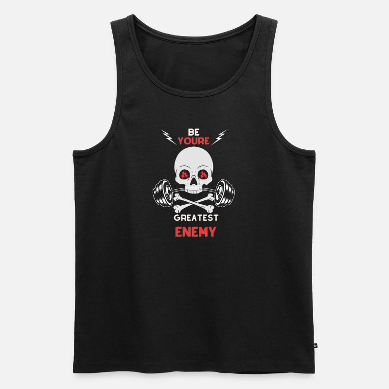 BE YOUR GREATEST ENEMY - Männer Premium Bio Tank Top - Schwarz
