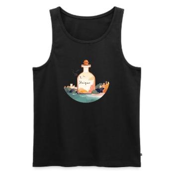 Perfümflasche "Unique" in einer schönen Landschaft - Männer Premium Bio Tank Top - Schwarz - Vorne - AI Model Male 178 light (178cm)