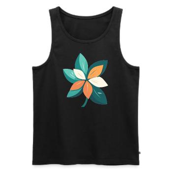 Fleur de jasmin dans le style dessin animé - Débardeur bio Premium Homme - noir - Devant - AI Model Male 178 light (178cm)