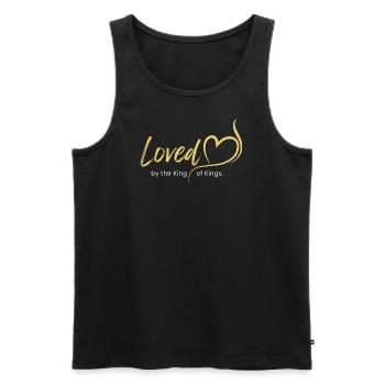 Loved by the King of Kings - Men's Premium Organic Tank Top - black - Front - Michal (187cm)