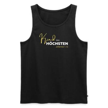 Kind des Höchsten - Johannes 1,12 - Männer Premium Bio Tank Top - Schwarz - Vorne - Michal (187cm)