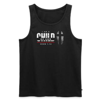 I am a Child of God - John 1,12 - Männer Premium Bio Tank Top - Schwarz - Vorne - Michal (187cm)