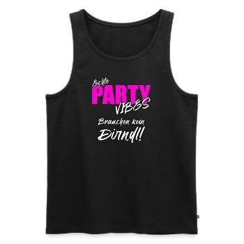 Echte Partyvibes brauchen kein Dirndl! - Männer Premium Bio Tank Top - Schwarz - Vorne - Michal (187cm)