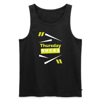 Thursday sucks oder Thursday = Lieblingstag? - Männer Premium Bio Tank Top - Schwarz - Vorne - AI Model Male 178 light (178cm)