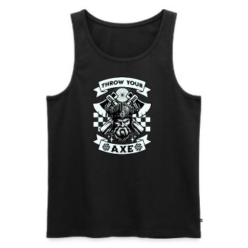 Axe Throwing Vikings - Men's Premium Organic Tank Top - black - Front - Michal (187cm)
