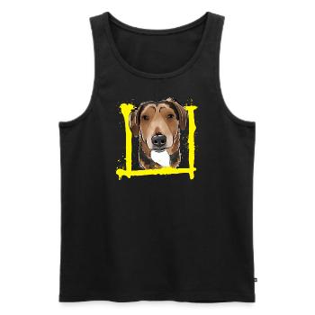 Dackel-Lover - Männer Premium Bio Tank Top - Schwarz - Vorne - Michal (187cm)