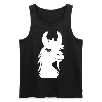 Lustige Lama-Silhouette Freche Spaß-Lamas - Männer Premium Bio Tank Top - Schwarz - Vorne - Michal (187cm)