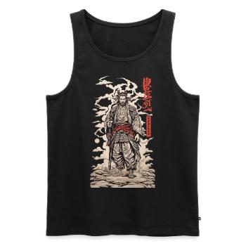 Rétro Samurai Vintage Kanji Movie Poster Art - Débardeur bio Premium Homme - noir - Devant - Michal (187cm)