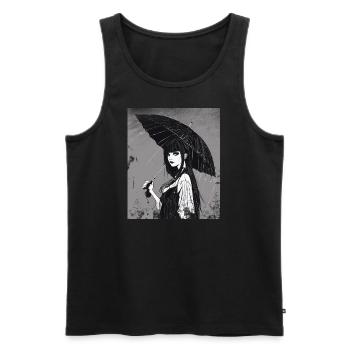 Gothik Mädchen mit Regenschirm - Männer Premium Bio Tank Top - Schwarz - Vorne - Michal (187cm)