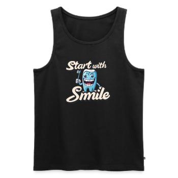 Start With Smile - Men's Premium Organic Tank Top - black - Front - AI Model Male 178 light (178cm)