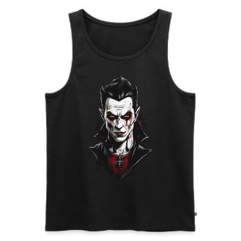 Modern Vampire Gothic Retro Halloween Design - Men's Premium Organic Tank Top - black - Front - Michal (187cm)
