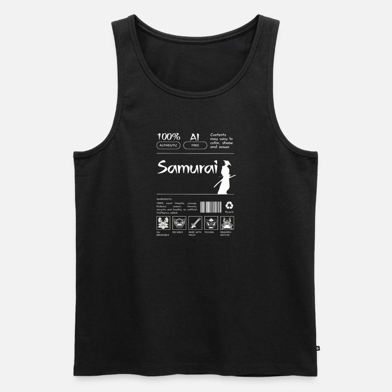 Samurai Beipackzettel - Männer Premium Bio Tank Top - Schwarz