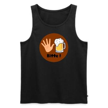 5 Bier Bitte - Männer Premium Bio Tank Top - Schwarz - Vorne - Michal (187cm)