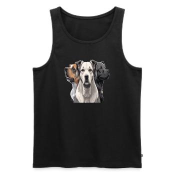 Die drei hunde - Männer Premium Bio Tank Top - Schwarz - Vorne - Michal (187cm)