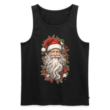 Nostalgischer Weihnachtszauber Weihnachtsmann - Männer Premium Bio Tank Top - Schwarz - Vorne - AI Model Male 178 light (178cm)