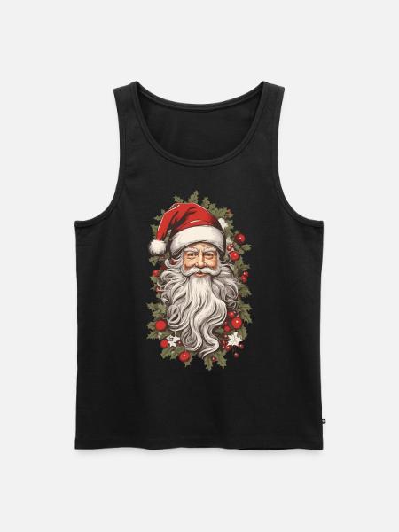Nostalgischer Weihnachtszauber Weihnachtsmann - Männer Premium Bio Tank Top - Schwarz