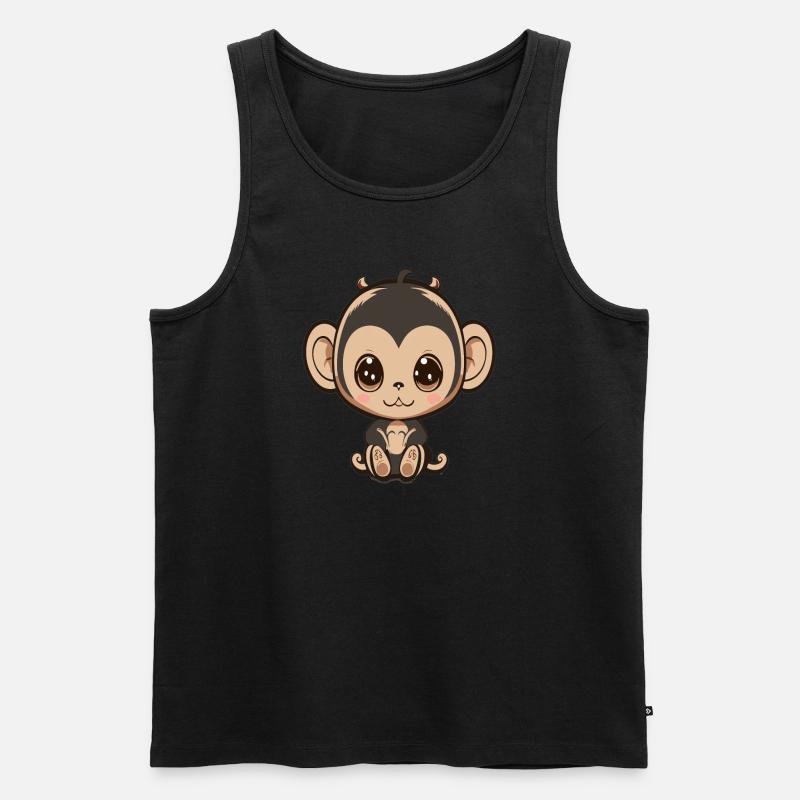 Süßer Affe - Männer Premium Bio Tank Top - Schwarz