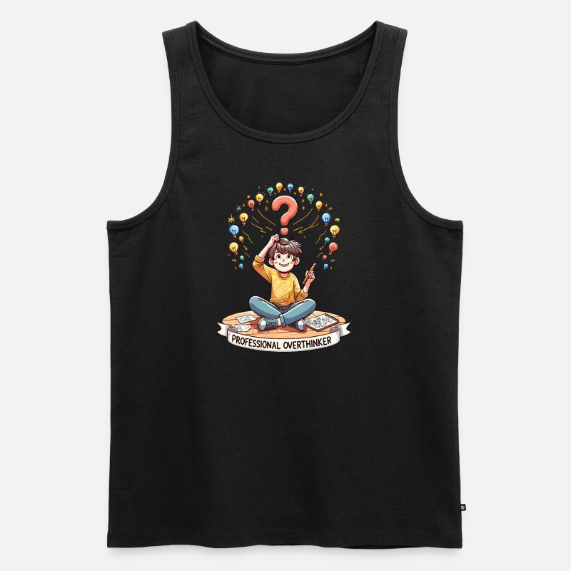 Professional Overthinker - Männer Premium Bio Tank Top - Schwarz