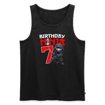 Kids Birthday Ninja Shirt - 7 Year Old Ninja Birth - Männer Premium Bio Tank Top - Schwarz - Vorne - AI Model Male 178 light (178cm)