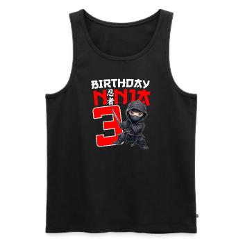 Kids Birthday Ninja Shirt - 3 Year Old Ninja Birth - Männer Premium Bio Tank Top - Schwarz - Vorne - AI Model Male 178 light (178cm)