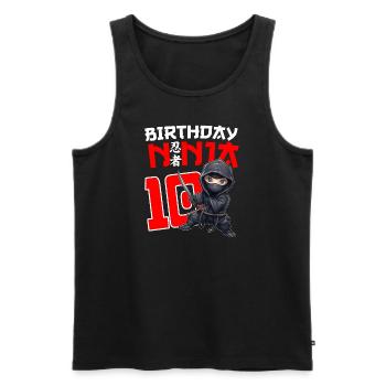 Kids Birthday Ninja Shirt -10 Year Old Ninja Birth - Männer Premium Bio Tank Top - Schwarz - Vorne - AI Model Male 178 light (178cm)