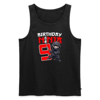 Kids Birthday Ninja Shirt - 9 Year Old Ninja Birth - Männer Premium Bio Tank Top - Schwarz - Vorne - AI Model Male 178 light (178cm)