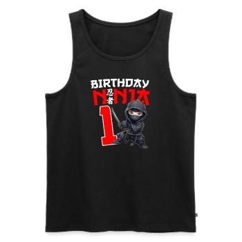 Chemise Ninja Anniversaire Enfant - 1 Année Naissance Ninja - Débardeur bio Premium Homme - noir - Devant - AI Model Male 178 light (178cm)