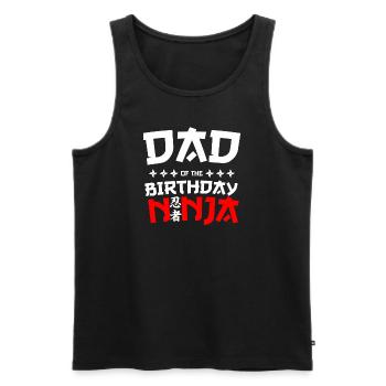 Dad of the Birthday Ninja Party Thema - Männer Premium Bio Tank Top - Schwarz - Vorne - Michal (187cm)