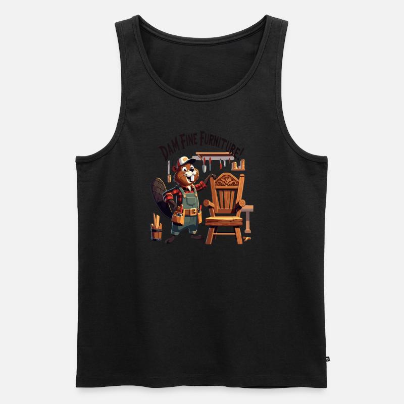 Lustiger Bieber Spruch - Männer Premium Bio Tank Top - Schwarz