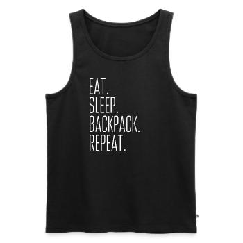 Backpacking - Männer Premium Bio Tank Top - Schwarz - Vorne - AI Model Male 178 light (178cm)