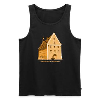 Auerbach, Town Hall, Upper Palatinate, Amberg, Bavaria - Men's Premium Organic Tank Top - black - Front - AI Model Male 178 light (178cm)