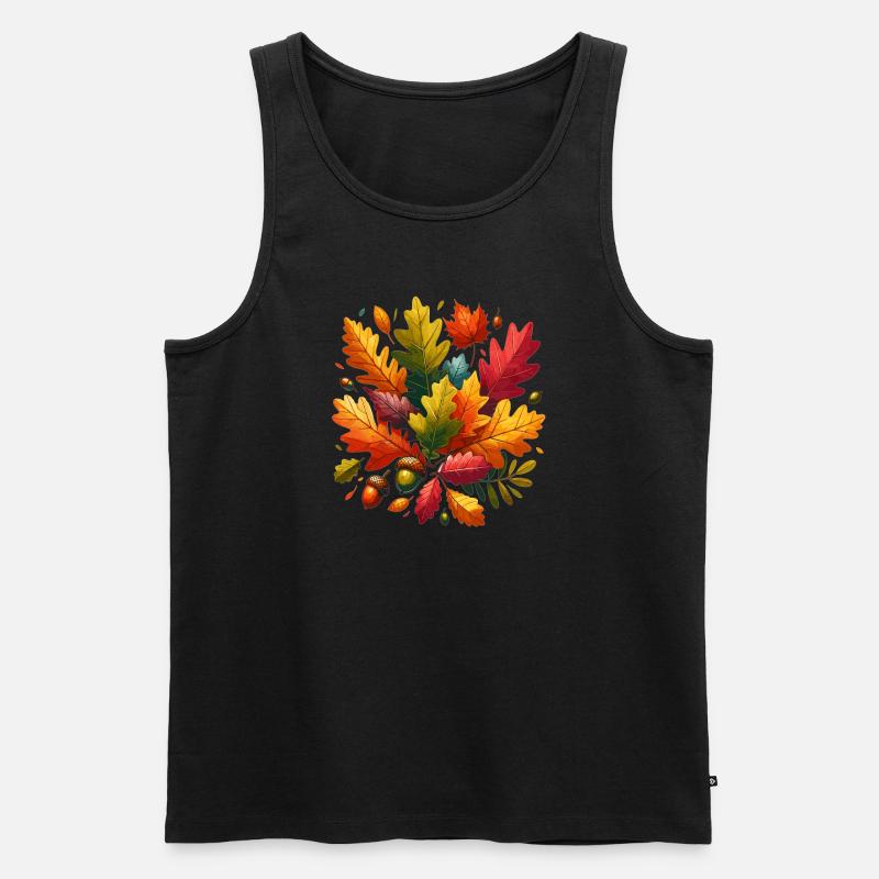 Herbstblätter - Männer Premium Bio Tank Top - Schwarz