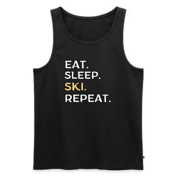 Ski - Männer Premium Bio Tank Top - Schwarz - Vorne - AI Model Male 178 light (178cm)