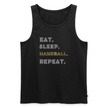 Manger. Dormir. Handball. Répéter - Débardeur bio Premium Homme - noir - Devant - AI Model Male 178 light (178cm)