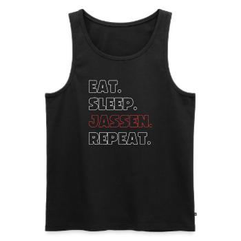 Eat Sleep Jassen Repeat - Männer Premium Bio Tank Top - Schwarz - Vorne - AI Model Male 178 light (178cm)