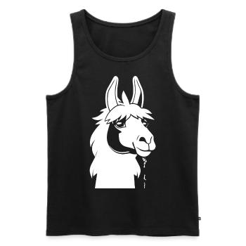Lustige Lama Silhouette Freche lustige Lamas - Männer Premium Bio Tank Top - Schwarz - Vorne - AI Model Male 178 light (178cm)