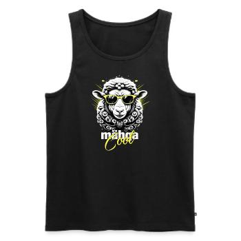cooles Schaf mit Sonnenbrille, Highlight im Stall - Männer Premium Bio Tank Top - Schwarz - Vorne - Michal (187cm)