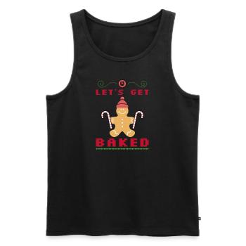 Lets get Baked Ugly Christmas - Männer Premium Bio Tank Top - Schwarz - Vorne - Michal (187cm)