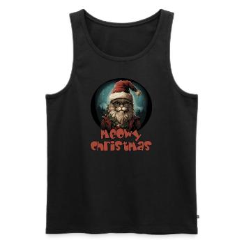 Funny saying with Christmas cat - Men's Premium Organic Tank Top - black - Front - Michal (187cm)