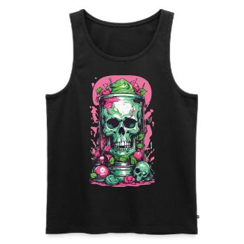 Pastel Goth Okkultes Skull Weirdcore Design - Männer Premium Bio Tank Top - Schwarz - Vorne - AI Model Male 178 light (178cm)