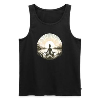 Yoga Lotus Design - Débardeur bio Premium Homme - noir - Devant - Michal (187cm)